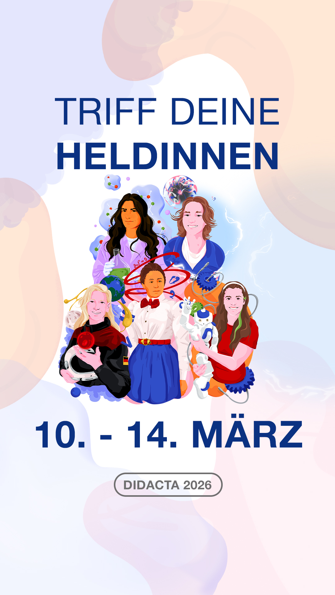 Triff deine Heldinnen. 💜🔬🎨
Vom 10.–14. März sind wir auf der Didacta in Köln – und bringen starke Frauen aus MINT auf die Bühne!
Im Rahmen unseres Women do Science-Projekts bringen wir auf der Didacta starke Stimmen aus Wissenschaft, Kunst und Medien zusammen.
Dich erwarten Panel-Talks mit:
🔬 Mara Maier
🔬 Sophie Charlotte Keunecke
🎨 Josephine Rais – die Künstlerin hinter den Illustrationen der Wissenschaftlerinnen
🎙️ Moderiert von Gert Mengel und Viola Patricia Herrmann vom Podcast Hey Diggies
📍 Panel Talks im Nord Boulevard der Messe
Freitag um 14:30 Uhr
Samstag um 10:30 Uhr
✨Ein besonderes Highlight:
Du kannst die Wissenschaftlerinnen und die Künstlerin live treffen – und dir ein signiertes Cover sichern.
Wenn du auf der Didacta bist, komm unbedingt vorbei, wir freuen uns auf euch!
#Didacta2026 #WomenDoScience #FrauenInMINT #MINTPower #CASIOEducation #BildungGestalten #WomenInScience #KölnEvents