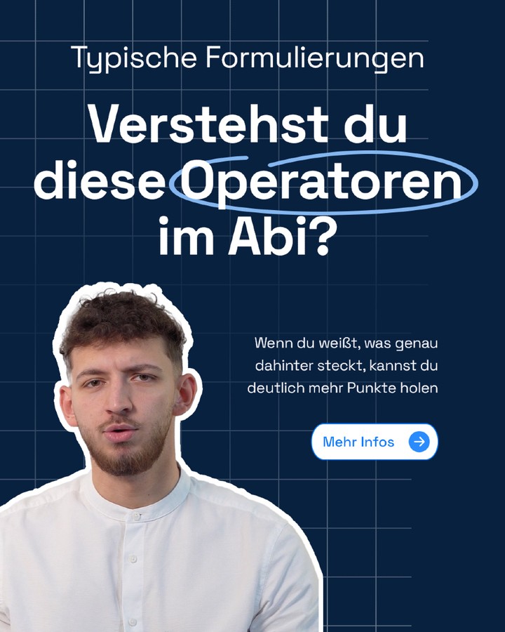 Im Mathe-Abi geht es nicht nur ums Rechnen, sondern auch darum, die Aufgaben richtig zu verstehen.

Begriffe wie „bestimmen“, „untersuchen“ oder „begründen“ sagen dir genau, was von dir erwartet wird.

👉 Wenn du diese Formulierungen sicher erkennst, vermeidest du viele unnötige Fehler.

💬 Welcher Begriff ist für dich am unklarsten?

#MatheAbi #AbiTipps #Operatoren #Mathelernen #Abi2026 #IlirRechnetDas