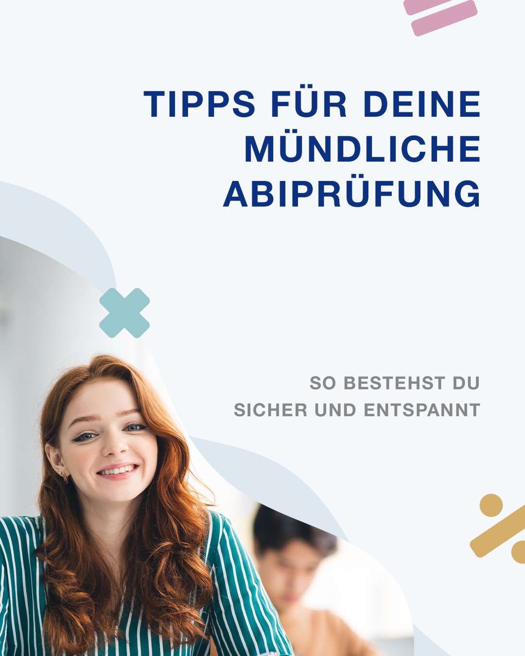 Du hast Angst vor der mündlichen Prüfung im Abi? 

Keine Sorge, du kannst dich gezielt vorbereiten 💪

Mit den richtigen Strategien gehst du sicherer und entspannter in die Prüfung:
✔️ Verstehen statt auswendig lernen
✔️ Prüfungssituationen üben
✔️ Antworten klar strukturieren
✔️ Ruhe bewahren
✔️ Die Prüfung als Unterstützung sehen

Hast du noch weitere Tipps, die du hier teilen möchtest?

Speicher dir den Beitrag für deine Prüfungsvorbereitung 📚

#Abitur #MündlichePrüfung #Lernen #Prüfungstipps #Schule