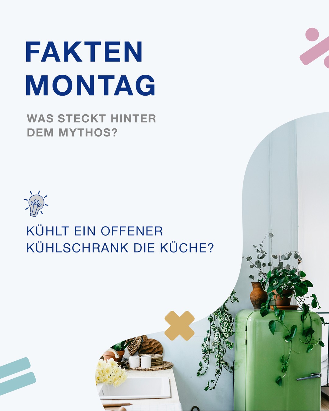 Kühlschrank offen = Küche wird kälter? 🧊

Klingt logisch, ist aber ein Klassiker aus der Physik Mythenkiste.
Denn ein Kühlschrank erzeugt keine Kälte, er verschiebt Wärme und gibt sie sogar wieder ab.

Wie gut kennst du den nächsten Alltags Mythos? 🌀
Kühlt ein Ventilator den Raum?
A Ja, die Luft wird kälter
B Nein, nur der Körper wird gekühlt
C Ja, die Bewegung macht die Luft kälter

Schreib A B oder C in die Kommentare 👇

#Faktenmontag #PhysikImAlltag #MINT #Schulwissen #Bildung