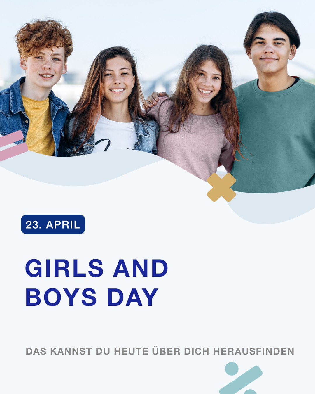 Girls and Boys Day

Heute ist der perfekte Tag, um Neues auszuprobieren und herauszufinden, was dich wirklich interessiert 🚀

Egal ob Technik, IT, Naturwissenschaften oder soziale und pädagogische Bereiche.
Heute geht es nicht darum alles zu können, sondern Fragen zu stellen, Eindrücke zu sammeln und deinen eigenen Weg zu entdecken. 

💡 Nutze den Tag bewusst:
- Was macht dir Spaß?
- Was überrascht dich?
- Was kannst du dir für deine Zukunft vorstellen?

Der Girls and Boys Day zeigt dir, wie vielfältig Berufswege wirklich sind.

Machst du heute mit? Wenn ja, in welchem Beruf bist du unterwegs?

#GirlsDay #BoysDay #Berufsorientierung #MINT #Zukunft