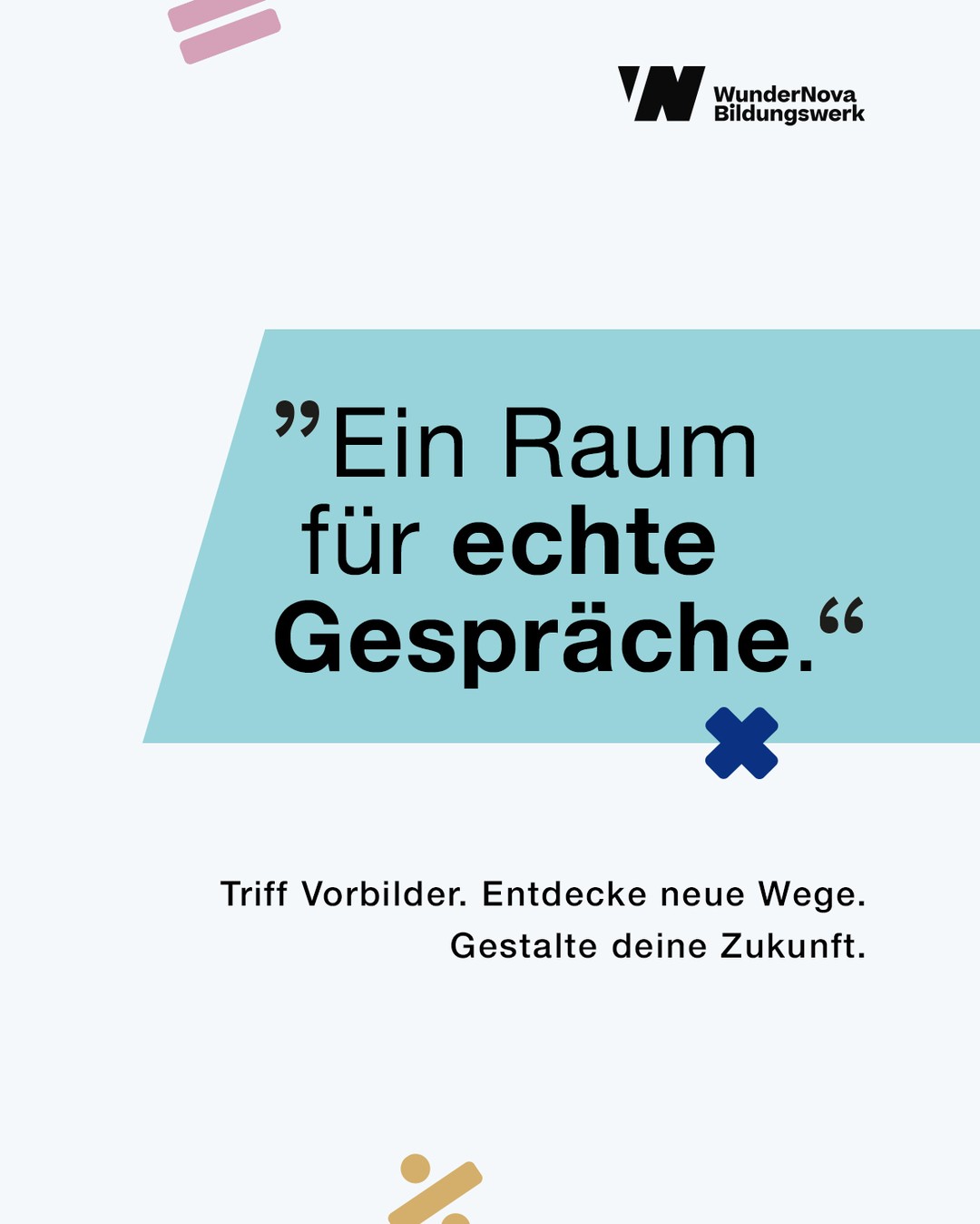 Du musst deinen Weg nicht alleine finden. 👀

Bei der Initiative WunderNova triffst du Menschen, die dir neue Perspektiven für deine Zukunft zeigen können.
Du hörst echte Geschichten, stellst deine Fragen und lernst unterschiedliche Wege aus Bereichen wie Wissenschaft, Wirtschaft, Politik, Sport oder Kunst kennen. ✨

Durch den Wechsel alle 30 Minuten bekommst du an einem Tag viele neue Einblicke und Inspirationen für deinen eigenen Weg.

Das nächste Event findet am 20.06. in Frankfurt statt.
Die Teilnahme ist kostenlos und inklusive Verpflegung und Getränken.

Bist du dabei?

#womendoscience #mint #bildung #zukunft #event