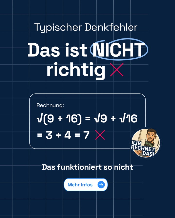 Sieht auf den ersten Blick logisch aus… ist aber genau der Denkfehler, den viele machen 😅

Gerade bei solchen Aufgaben ist es wichtig, nicht einfach „nach Gefühl“ zu rechnen, sondern die Regeln wirklich zu verstehen.

👉 Kleine Unterschiede können am Ende einen großen Unterschied machen.

💬 Hättest du das richtig erkannt?

#Mathe #Mathelernen #MatheFehler #MatheBasics #Rechnen #IlirRechnetDas