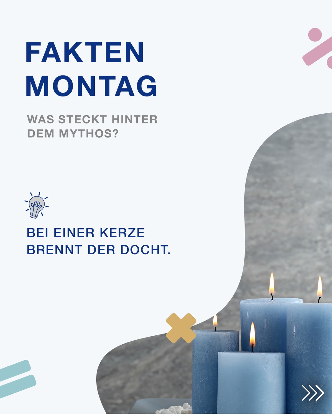 Hast du dich schonmal gefragt, was bei einer Kerze eigentlich wirklich brennt? 🔥
Viele denken sofort an den Docht.

Tatsächlich steckt aber noch viel mehr Chemie dahinter.

Die Hitze der Flamme schmilzt zuerst das Wachs. Das flüssige Wachs steigt im Docht nach oben, verdampft und genau dieser Wachsdampf verbrennt dann in der Flamme. Der Docht dient dabei eher als „Transportweg“ für das Wachs. 

Fun Fact:
Im Rauch einer frisch ausgepusteten Kerze steckt noch Wachsdampf. Deshalb kann die Flamme manchmal scheinbar wieder „zurück zur Kerze“ springen. 

Gerade solche Alltagsphänomene eignen sich hervorragend, um Naturwissenschaften greifbar zu machen und auch als kleines Experiment im Chemieunterricht sorgt das Thema oft für echte Aha Momente. 🔬

Welche Alltagsmythen aus Mathe, Physik oder Chemie sollen wir als Nächstes aufklären?

#Chemie #Naturwissenschaften #Bildung