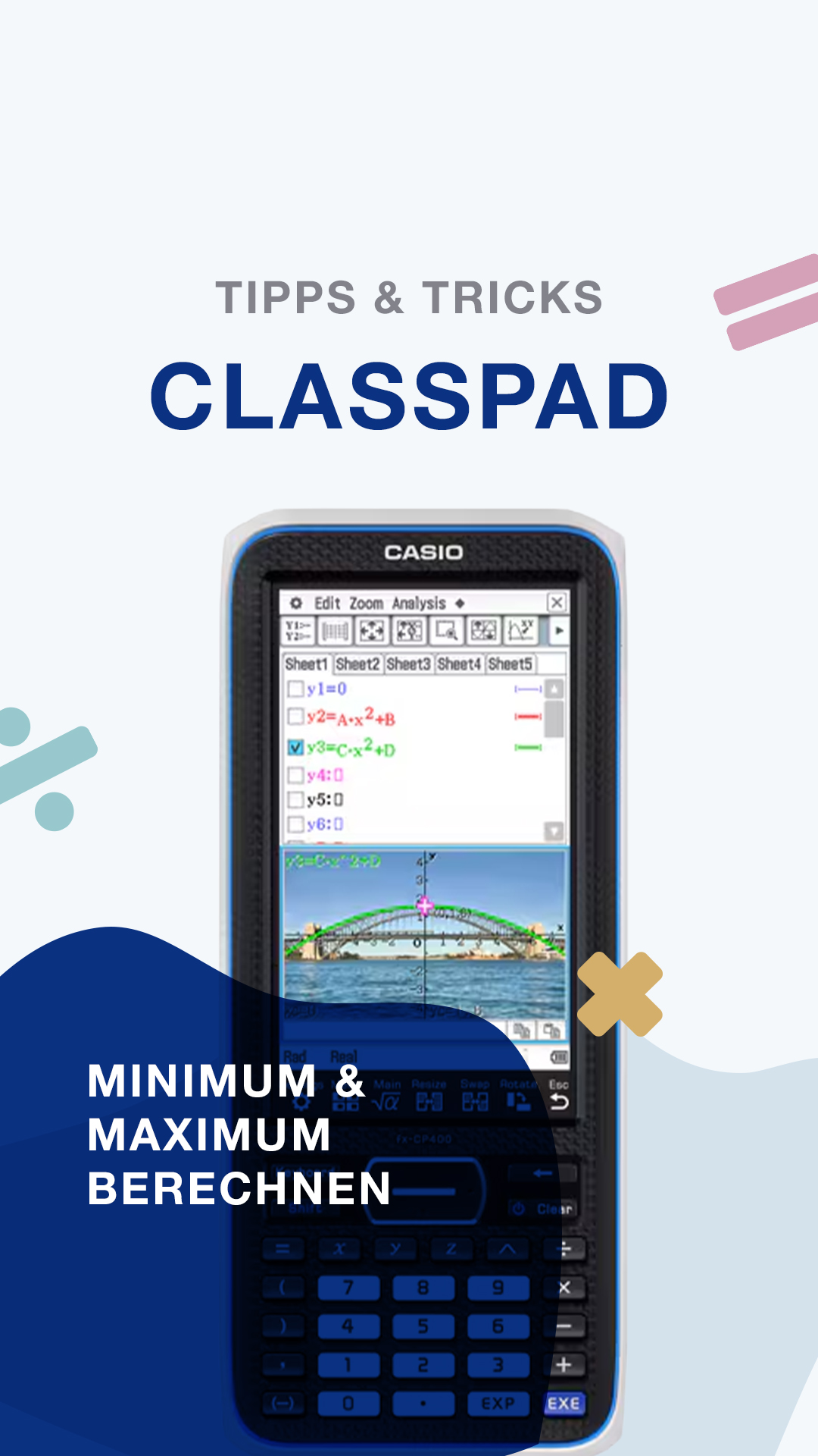 Maximum und Minimum einer Funktion finden? 📈
Mit dem CASIO ClassPad II (fx-CP400) geht das in wenigen Klicks. Ohne lange Rechenwege, direkt ablesen und Zeit sparen. 💡

Speicher dir den Tipp für die nächste Kurvendiskussion!

#ClassPad #MatheTipps #CASIO #Calculators