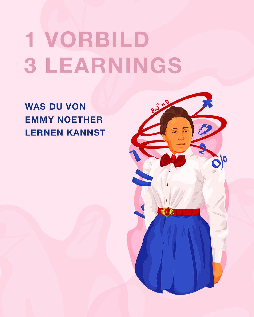 Was können wir heute noch von Emmy Noether lernen? 
💜 Große Ziele brauchen oft Ausdauer.
💜 Fortschritt entsteht oft dort, wo jemand neue Wege geht.
💜 Wissen wird wertvoll, wenn man es weitergibt.

Als Frauen an Universitäten noch viele Hürden überwinden mussten, verfolgte sie ihren Weg trotzdem konsequent weiter. Mit ihren Ideen veränderte sie die Mathematik und legte wichtige Grundlagen für die moderne Physik.

💬 Welches dieser Learnings nimmst du für dich mit?

#WomenDoScience #EmmyNoether #MINT #Mathematik #Vorbilder