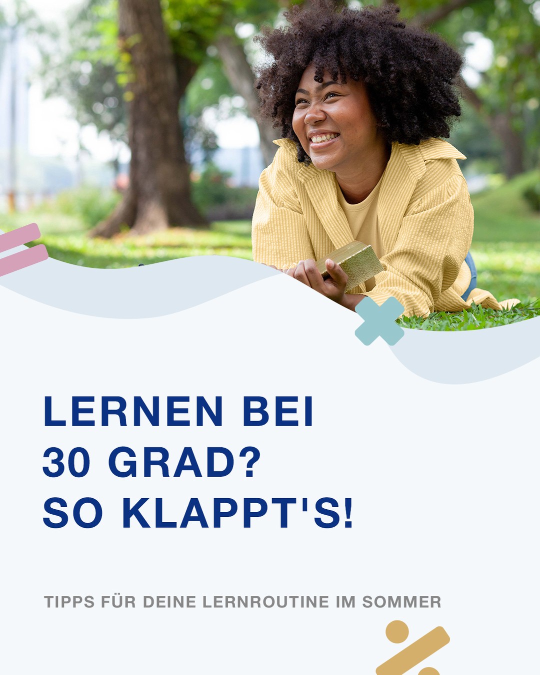 ☀️ Heute ist astronomischer Sommeranfang!
Die Tage sind lang, die Temperaturen steigen und bei vielen stehen trotzdem noch Prüfungen, Klausuren oder Abgaben an. 📚

Lernen bei 30 Grad ist garnicht so einfach.
Deshalb zeigen wir dir einfache Tipps, mit denen du auch an heißen Tagen konzentriert und produktiv bleiben kannst.

💬 Hast du einen persönlichen Lerntipp für den Sommer? 

#Sommeranfang #Lerntipps #Prüfungsvorbereitung #Schule #Studium