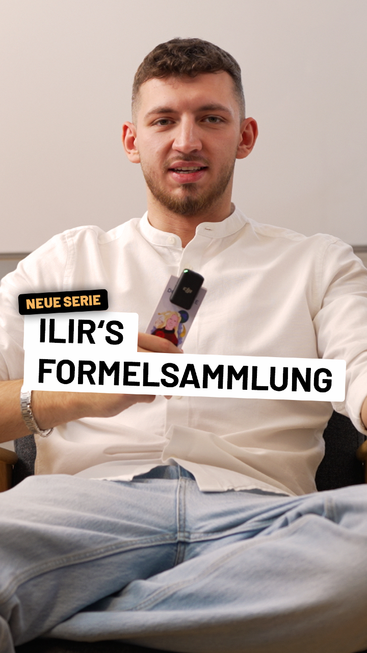 NEU: Ilirs Formelsammlung!
In einer Matheprüfung entscheidet oft nicht die Schwierigkeit der Aufgabe, sondern ob du die richtige Formel kennst. Genau deshalb stelle ich dir ab jetzt jede Woche eine wichtige Matheformel vor und zeige dir anhand eines einfachen Beispiels, wie du sie richtig anwendest.

Hier lernst du Schritt für Schritt alles, was du für eine erfolgreiche Matheklausur brauchst.
Speichere dir die Beiträge ab und baue dir dein Nachschlagewerk für jede Matheprüfung auf.

Außerdem findest du die komplette Formelsammlung über den Link in meiner Bio. 

#Mathe #Formelsammlung #Mathelernen #Matheprüfung #IlirRechnet