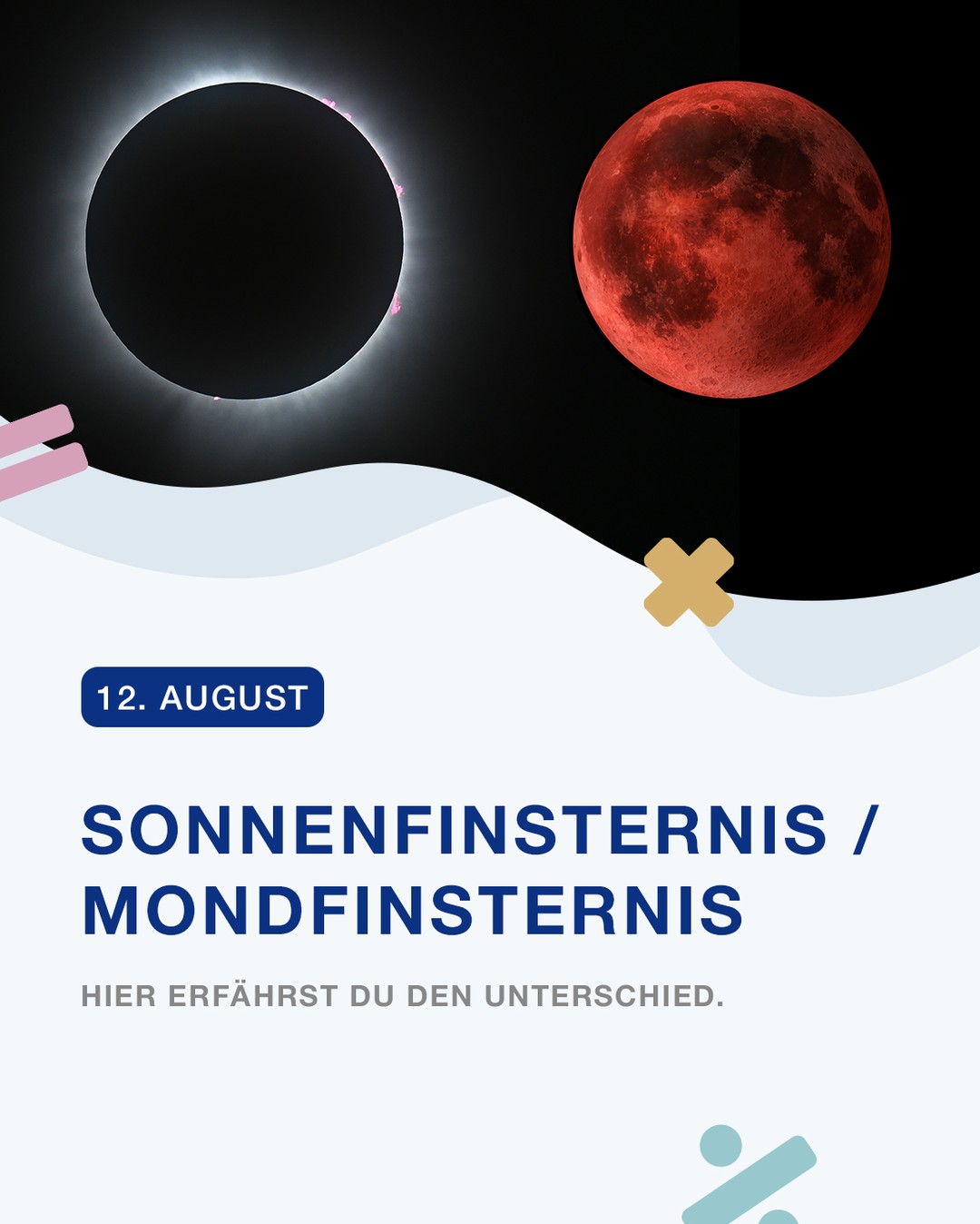 Heute kann man in Europa die totale Sonnenfinsternis sehen.
Doch was ist eigentlich der Unterschied zwischen Sonnenfinsternis und Mondfinsternis? 🌞🌕
Wenn du das auch immer verwechselst, bist du hier genau richtig. 

Beobachtest du die Sonnenfinsternis? 👇
Mach ein Foto, poste es in die Kommentare und zeig uns deine Perspektive auf dieses besondere Himmelsereignis! 📸✨Wir freuen uns auf eure Aufnahmen!

#Sonnenfinsternis #Mondfinsternis #Astronomie #Naturwissenschaft #CASIOEducation