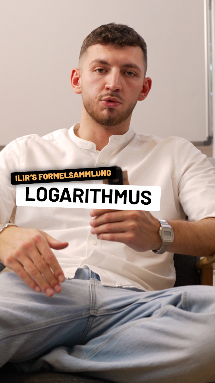 Ilirs Formelsammlung: Logarithmus
Keine Panik, wenn du dieses hörst. Du brauchst dir für die meisten Aufgaben nur diese drei Logarithmusregeln merken.

✅ Produktregel
log(a · b) = log(a) + log(b)

✅ Quotientenregel
log(a / b) = log(a) − log(b)

✅ Potenzregel
log(aⁿ) = n · log(a)

Im Video zeige ich dir die Potenzregel außerdem an einer einfachen Beispielaufgabe.
Speichere dir das Reel, damit du die Logarithmusregeln vor der nächsten Matheprüfung jederzeit wiederholen kannst.

Die komplette Formelsammlung findest du über den Link in der Bio. 

#Mathe #Logarithmus #Formelsammlung #Mathelernen #Matheprüfung