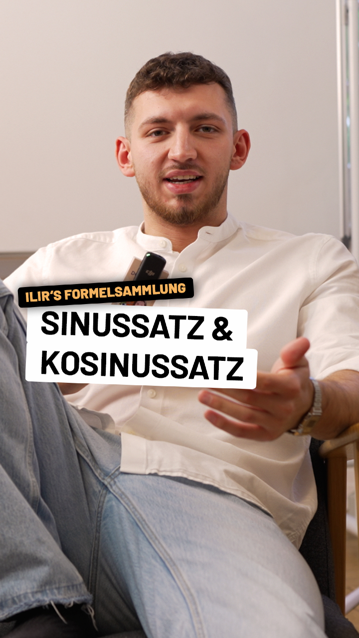 Ilirs Formelsammlung: Sinussatz und Kosinussatz

Mit dem Sinussatz und Kosinussatz kannst du Dreiecke berechnen, auch wenn sie nicht rechtwinkelig sind.
Je nach Aufgabe kannst du damit Seiten, Winkel oder das komplette Dreieck berechnen.

Diese beiden Formeln gehören zu den wichtigsten Themen in der Geometrie.
Speichere dir das Reel, damit du Sinussatz und Kosinussatz vor der nächsten Matheprüfung jederzeit wiederholen kannst.

Die komplette Formelsammlung findest du über den Link in der Bio. 

#Mathe #Geometrie #Sinussatz #Kosinussatz #Formelsammlung