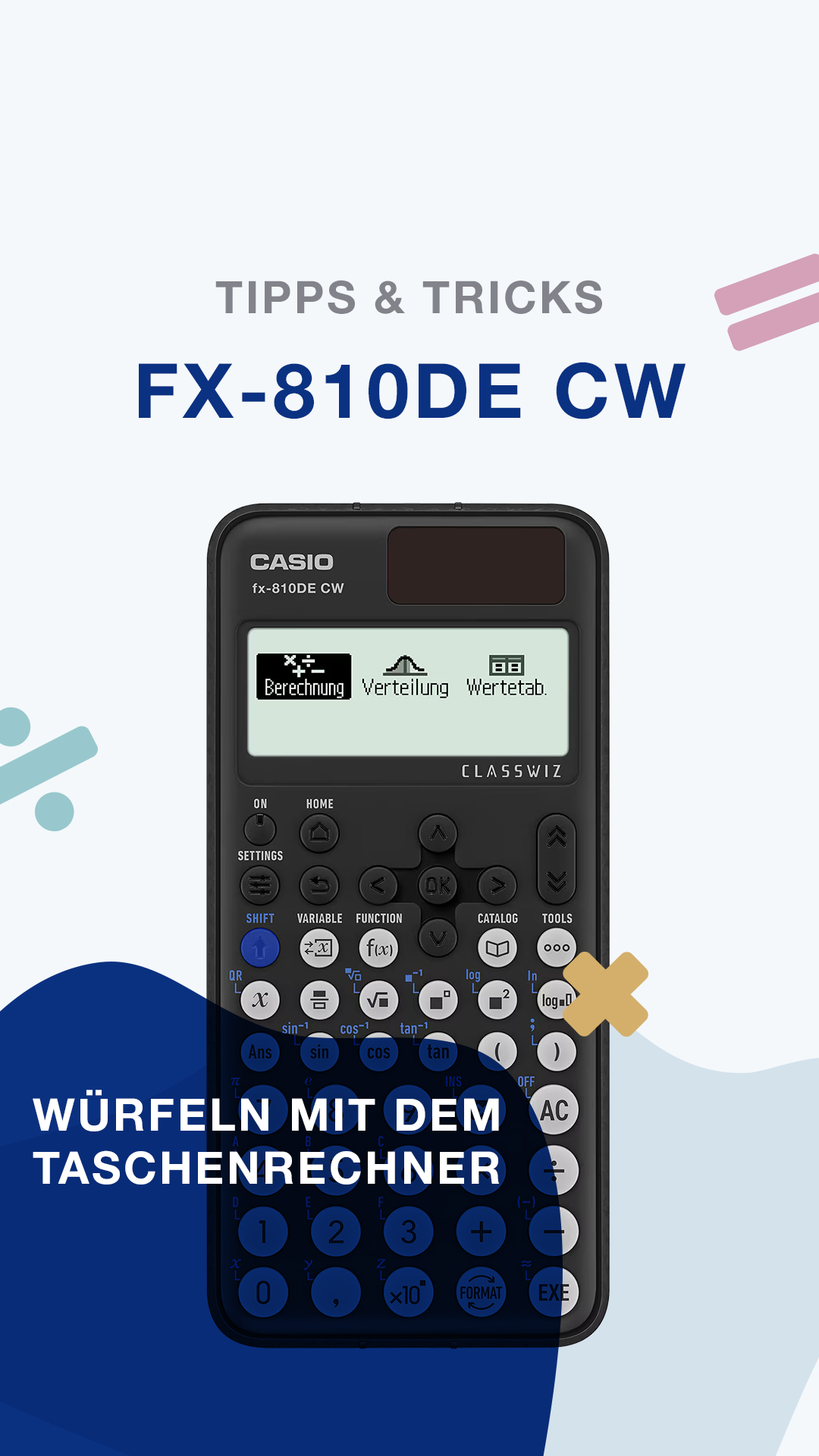 Schon mal mit deinem Taschenrechner gewürfelt? 🎲

Mit der Zufallsfunktion kannst du dir ganz einfach eine zufällige Zahl zwischen 1 und 6 ausgeben lassen.

Perfekt, wenn im Unterricht gerade kein Würfel zur Hand ist. 😄

Probier es aus!

#CASIO #Taschenrechner #Mathetipp #Zufallszahlen #Mathe