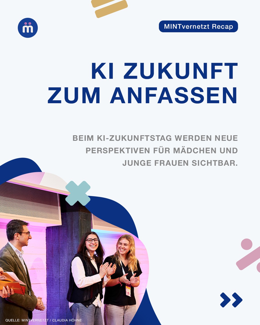 Vergrößert KI den Gender Gap? 👀
Mursal und Julia von der Initiative NAT haben beim MINT-Pitch von @mintvernetzt den KI-Zukunftstag vorgestellt.
Im Mittelpunkt stehen Mädchen und junge Frauen, die entdecken können, welche Chancen KI in Wissenschaft, Forschung und Beruf bietet.

📅 9. Dezember 2026 
📍 Fachhochschule Wedel

Ein Thema, das auch sehr gut zu Women do Science passt. Mit Dr. Carmen Köhler ist dort ebenfalls eine Stimme für KI und Digitalisierung vertreten.

Wir freuen uns darauf, das Projekt weiter zu begleiten. ✨

Fotos: MINTvernetzt / Claudia Höhne und Boaz Arad
#MINT #KünstlicheIntelligenz #WomenDoScience ##MVJT26 #Zukunft