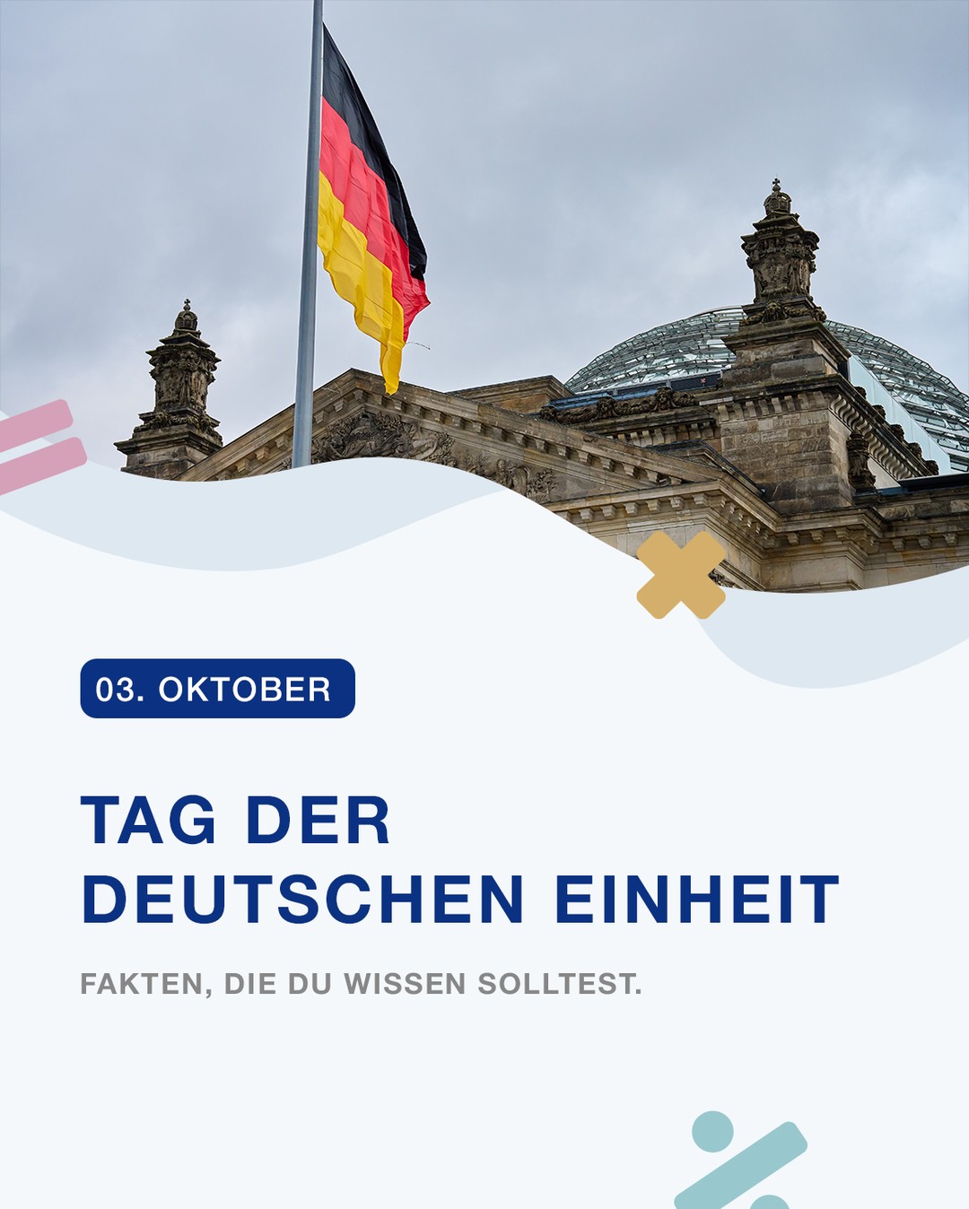Wie gut sitzt dein Wissen zur deutschen Einheit noch?
41 Jahre Teilung, zwei deutsche Staaten und viele Details, die heute schnell vergessen werden. 

Zum Tag der Deutschen Einheit schauen wir auf fünf Fakten rund um den Mauerfall und die Wiedervereinigung.

Zum Beispiel darauf, warum der 3. Oktober heute unser Nationalfeiertag ist, was die Symbole auf der damaligen DDR Flagge bedeuteten und warum Mauerfall und Wiedervereinigung nicht am selben Tag stattfanden.

#tagderdeutscheneinheit #deutscheeinheit #mauerfall #geschichte #wissen