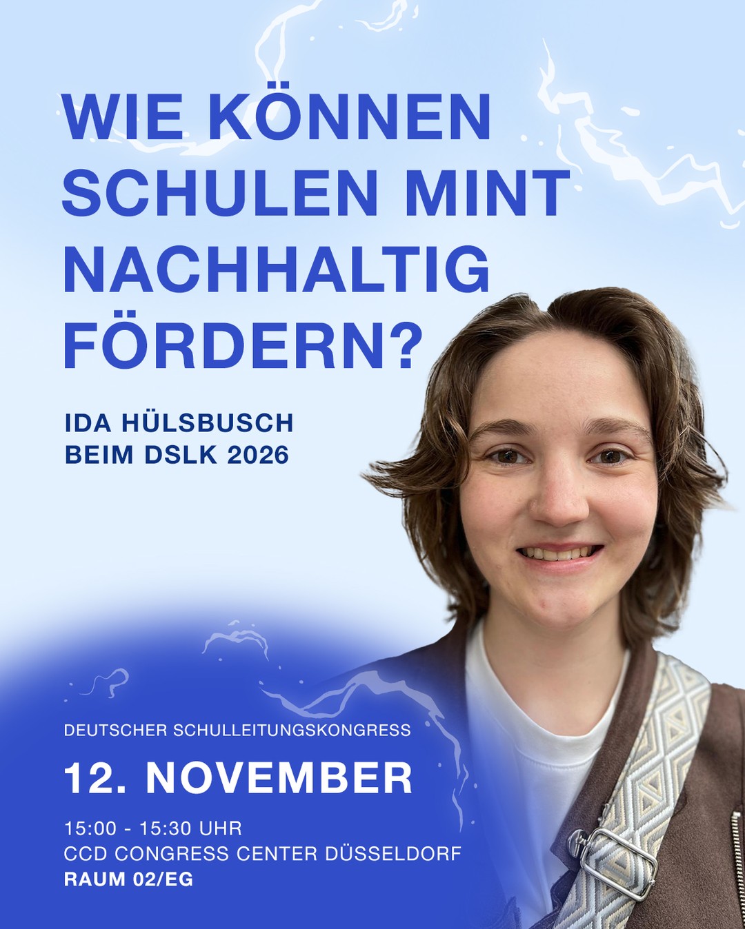 Wie können Schulen MINT nachhaltig fördern? 🔬

Beim DSLK 2026 bringt unser Women Do Science Vorbild Ida Hülsbusch ihre Perspektive aus Physik und Wissenschaftskommunikation ein.

Gemeinsam mit Viola Patricia Herrmann, Gert Mengel, Thomas Süßenbach und Dr. Thomas Reppel geht es darum, wie persönliche Begegnungen, Kooperationen und wiederkehrende MINT Angebote langfristige Impulse für Schüler*innen schaffen können. ✨

📍 CCD Congress Center Düsseldorf
🎤 Raum: 02/EG
📅 12. November
🕒 15:00 bis 15:30 Uhr

Weitere Infos findest du auf der Website vom DSLK und im Profil @schulleitungskongress_dslk

Wir freuen uns auf dich! 💜

Hattest du schonmal ein MINT-Vorbild an deiner Schule und wenn ja wen?

#WomenDoScience #MINT #DSLK #Bildung #IdaHülsbusch